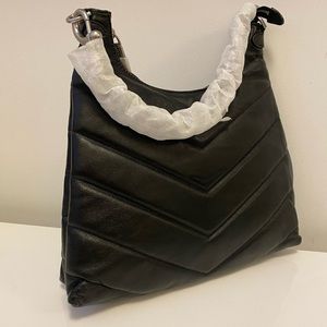 NWT Rebecca Minkoff Edie Maxi Hobo Black Bag silver chain
